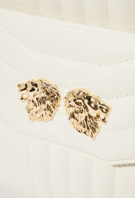 L. Lion Quilted Backpack - White