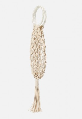 L. Macrame Day Mini Tote - White